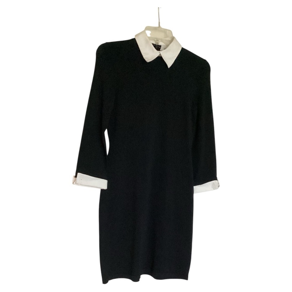 Ralph Lauren Black and White dress with cuffed sleeves.
